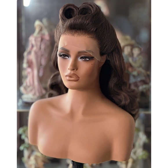 Rockabilly Inspired Brunette Lacefront Wig - Picture 2 of 4